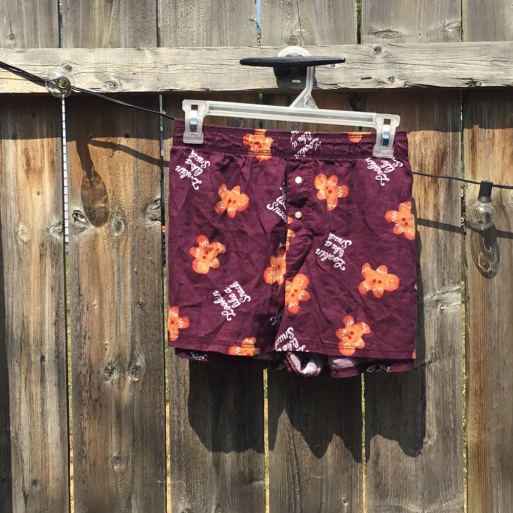 PINK purple gingerbread sleep shorts